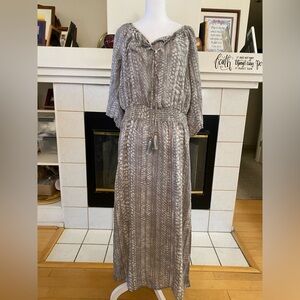 Lascana VENUS swimwear coverup maxi dress Gray White, Size M